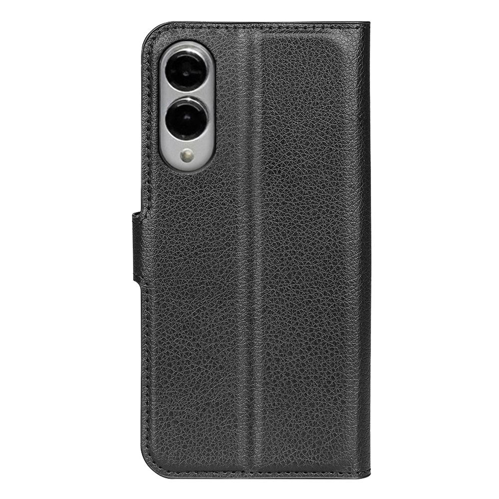 EIDERWOOD Samsung Galaxy S25 Edge Litchi Kunstlæder Flip Cover m. Pung - Sort