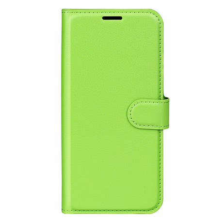 EIDERWOOD Samsung Galaxy S25 Edge Litchi Kunstlæder Flip Cover m. Pung - Grøn