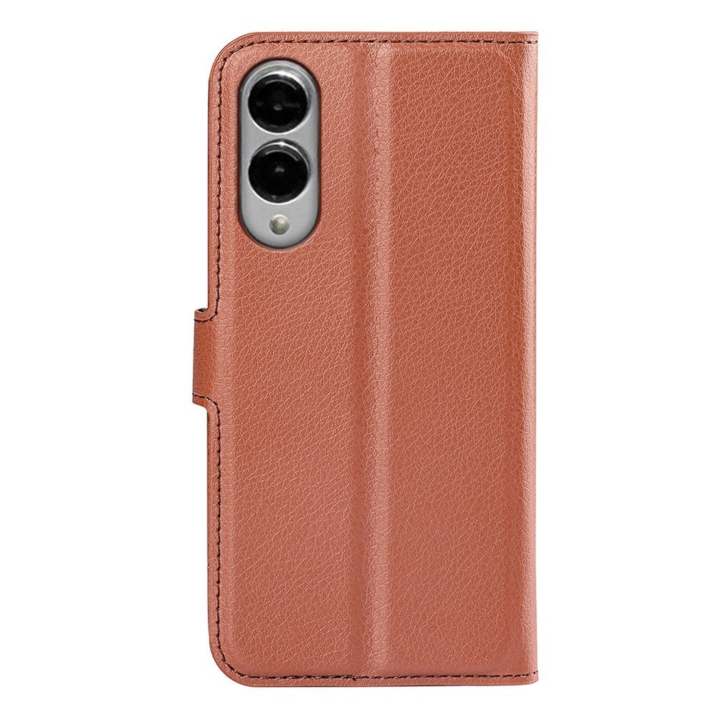 EIDERWOOD Samsung Galaxy S25 Edge Litchi Kunstlæder Flip Cover m. Pung - Brun