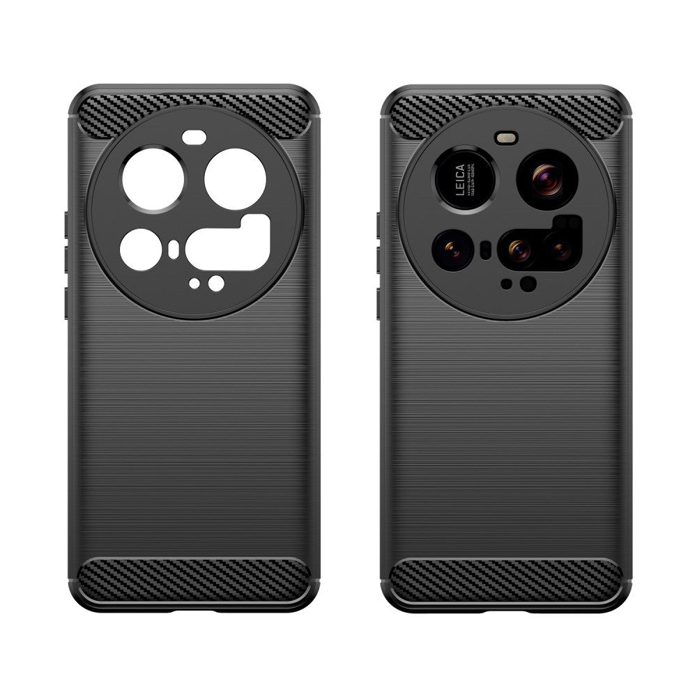 EIDERWOOD Xiaomi 15 Ultra Brushed Carbon Fiber Fleksibelt Plastik Cover - Sort