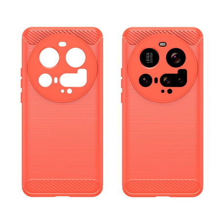 EIDERWOOD Xiaomi 15 Ultra Brushed Carbon Fiber Fleksibelt Plastik Cover - Rød