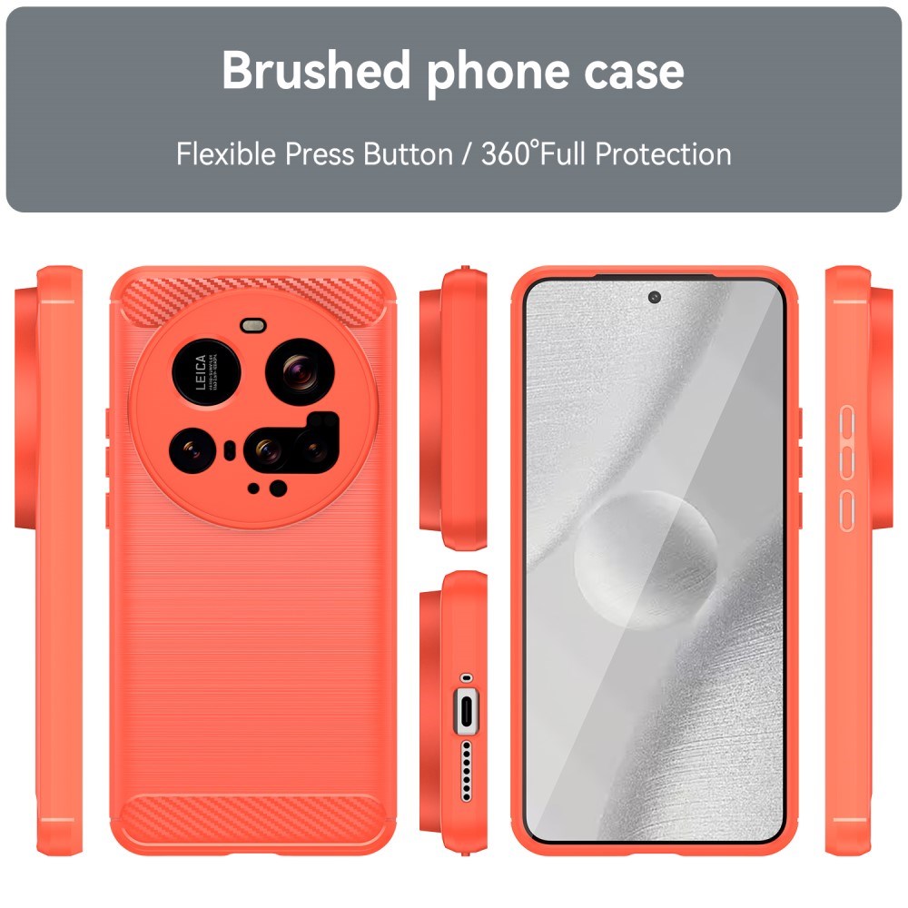 EIDERWOOD Xiaomi 15 Ultra Brushed Carbon Fiber Fleksibelt Plastik Cover - Rød