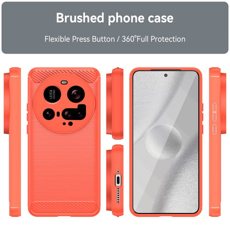 EIDERWOOD Xiaomi 15 Ultra Brushed Carbon Fiber Fleksibelt Plastik Cover - Rød