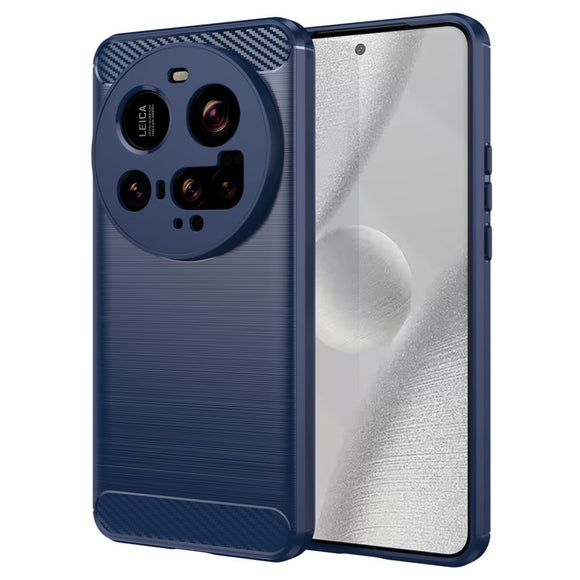 EIDERWOOD Xiaomi 15 Ultra Brushed Carbon Fiber Fleksibelt Plastik Cover - Blå