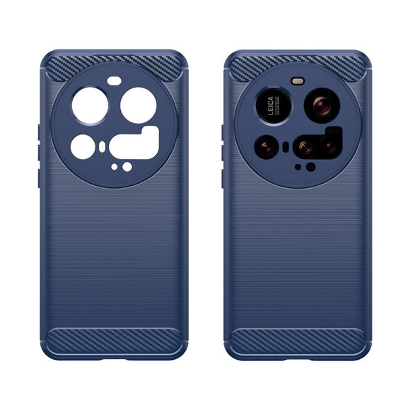 EIDERWOOD Xiaomi 15 Ultra Brushed Carbon Fiber Fleksibelt Plastik Cover - Blå