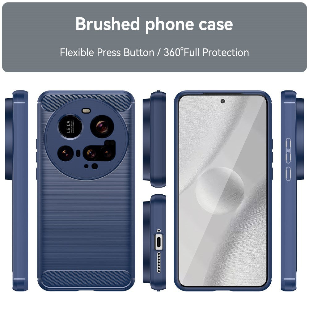EIDERWOOD Xiaomi 15 Ultra Brushed Carbon Fiber Fleksibelt Plastik Cover - Blå