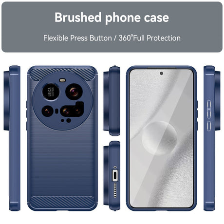 EIDERWOOD Xiaomi 15 Ultra Brushed Carbon Fiber Fleksibelt Plastik Cover - Blå