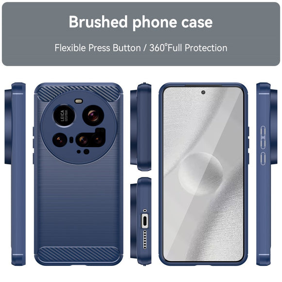 EIDERWOOD Xiaomi 15 Ultra Brushed Carbon Fiber Fleksibelt Plastik Cover - Blå