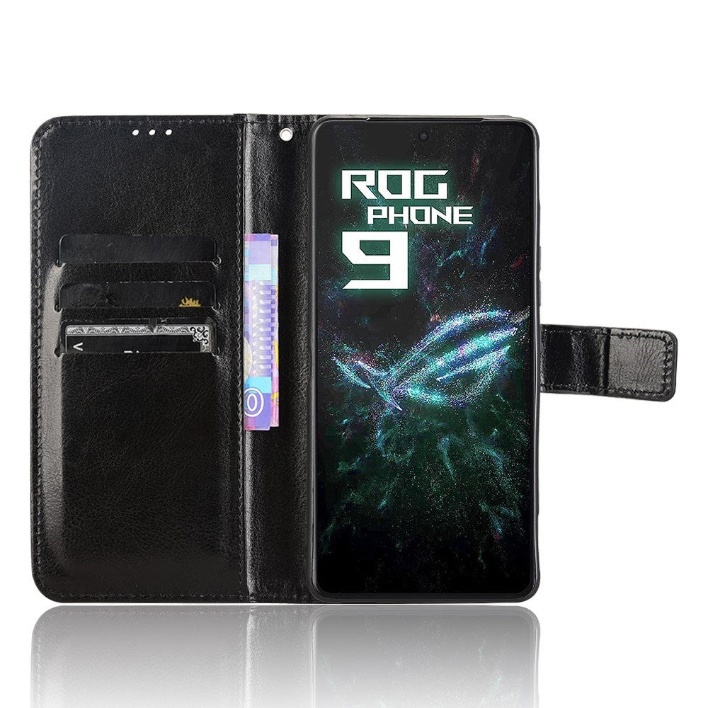 EIDERWOOD Asus ROG Phone 9 (5G) / 9 Pro (5G) Kunstlæder Flip Cover m. Kortholder & Ståfunktion - Sort