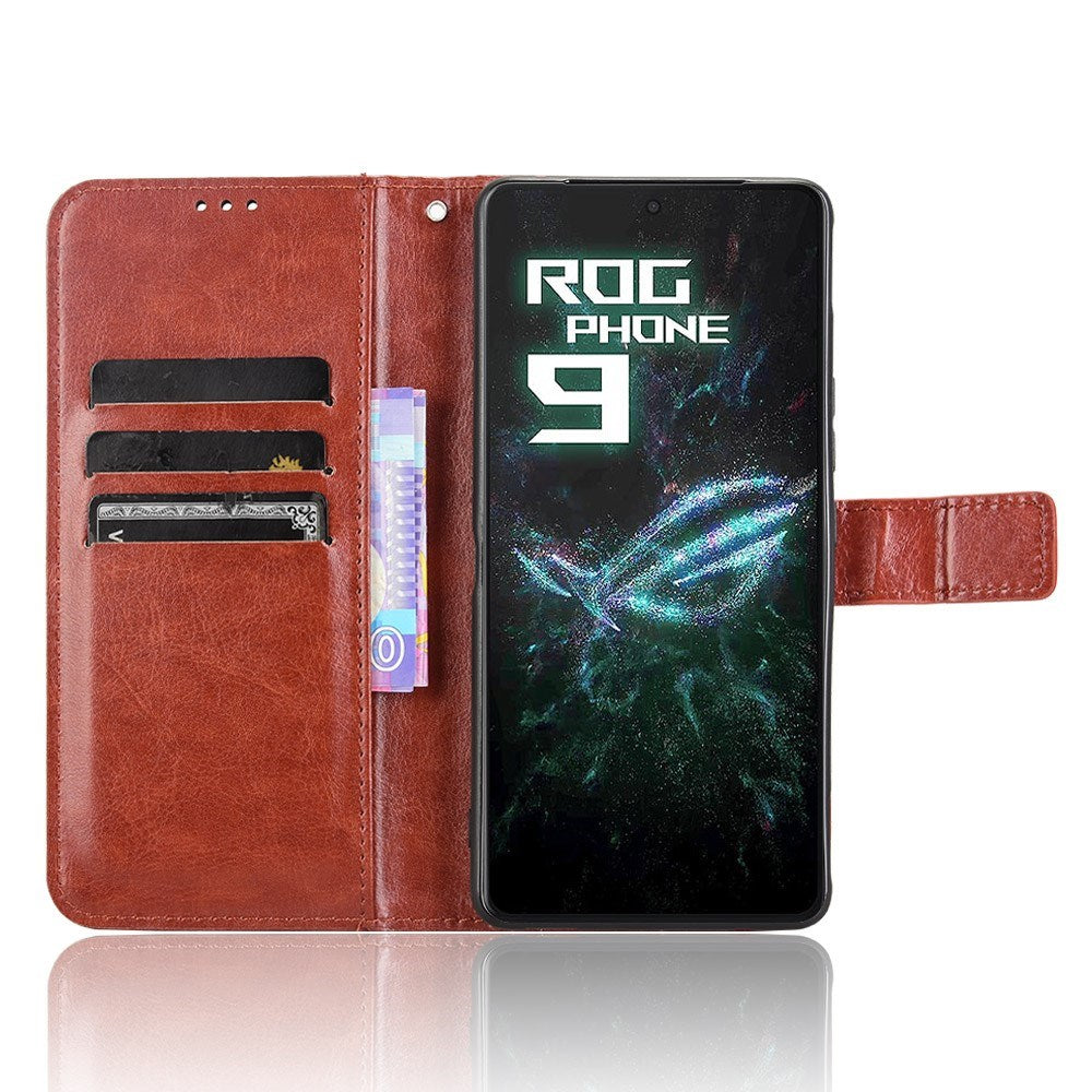 EIDERWOOD Asus ROG Phone 9 (5G) / 9 Pro (5G) Kunstlæder Flip Cover m. Kortholder & Ståfunktion - Brun