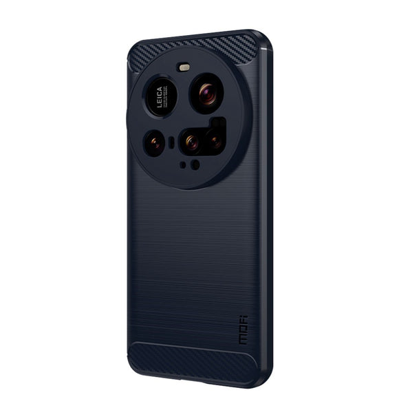 Mofi Xiaomi 15 Ultra Brushed Carbon Fiber Plast Cover - Blå