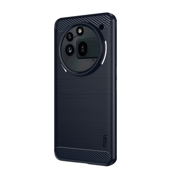 Nothing Phone (3a) Pro Mofi Brushed Carbon Fiber Fleksibelt Plastik Cover - Blå