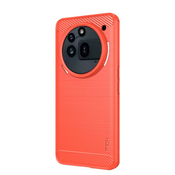 Nothing Phone (3a) Pro Mofi Brushed Carbon Fiber Fleksibelt Plastik Cover - Rød