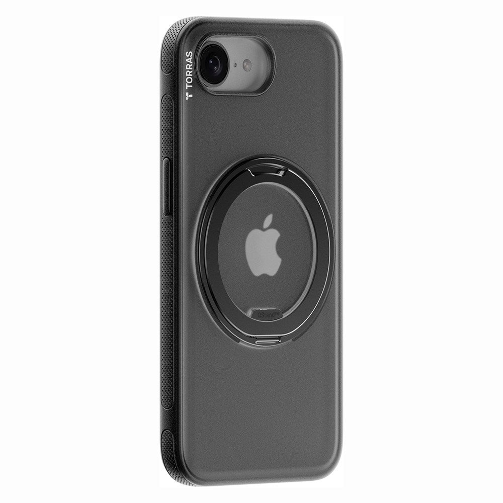 TORRAS iPhone 17e / 16e Hybrid Plastik Cover m. Kickstand - MagSafe Kompatibel - Sort