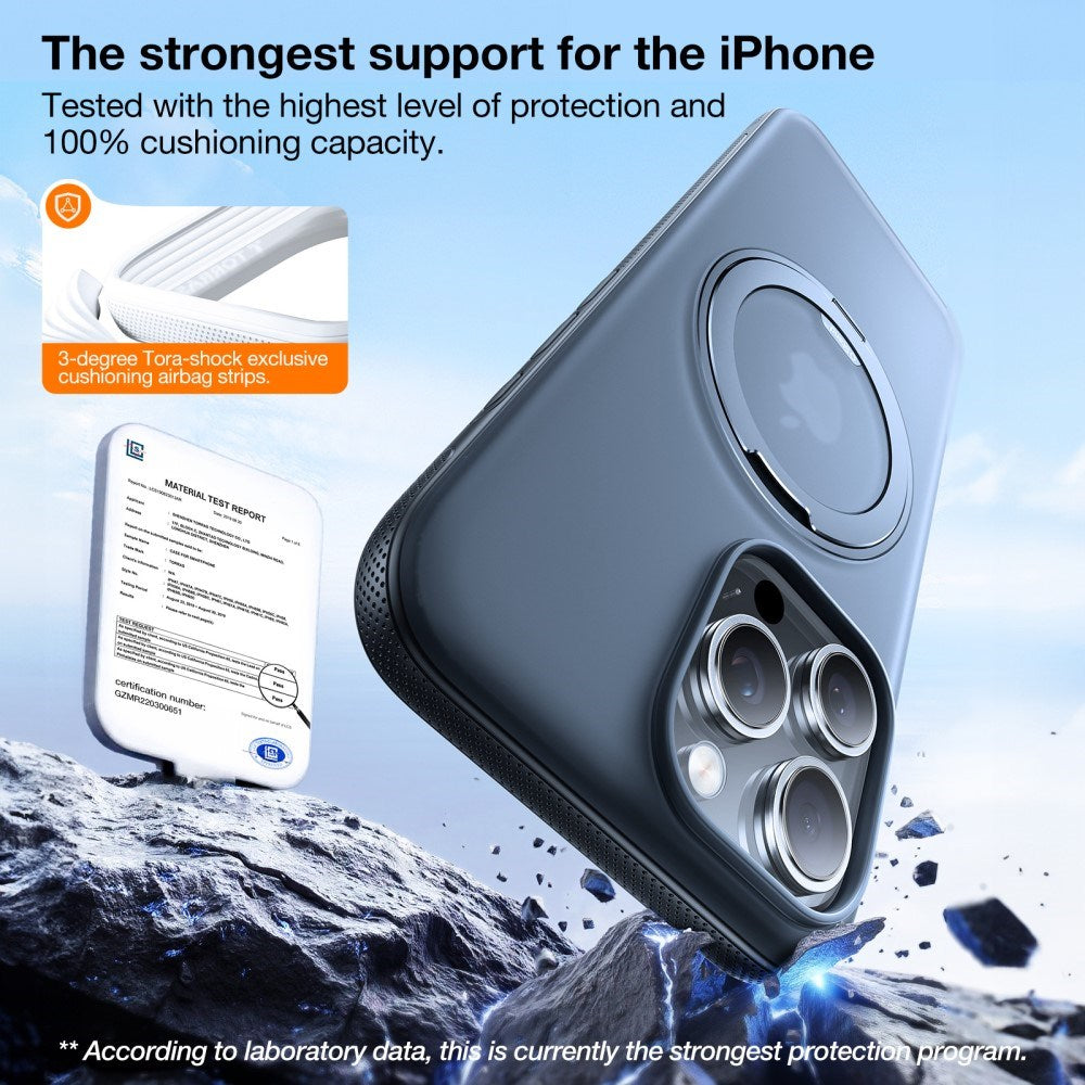 TORRAS iPhone 17e / 16e Hybrid Plastik Cover m. Kickstand - MagSafe Kompatibel - Hvid