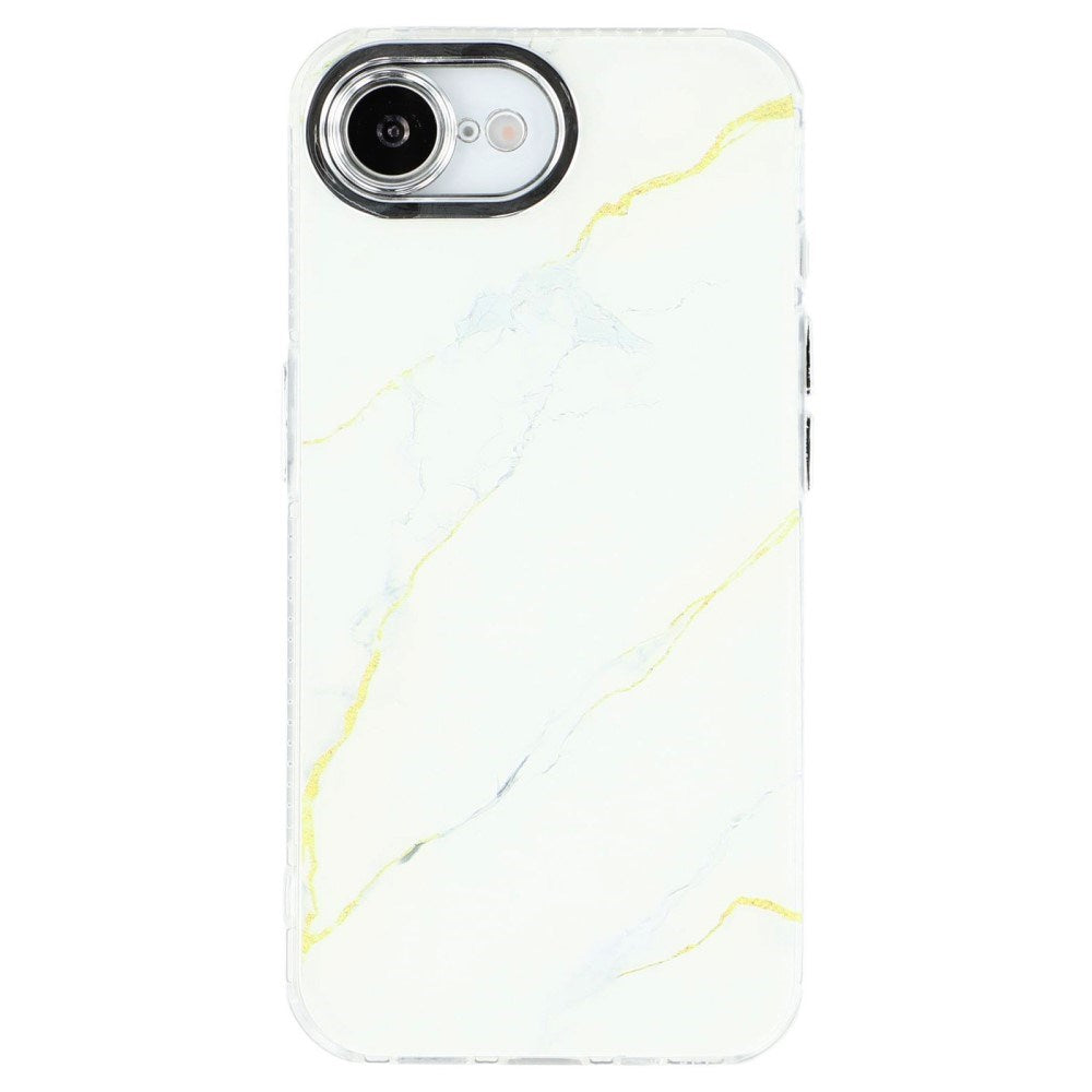 EIDERWOOD iPhone 17e / 16e Hybrid Cover m. Marmordesign - Hvid