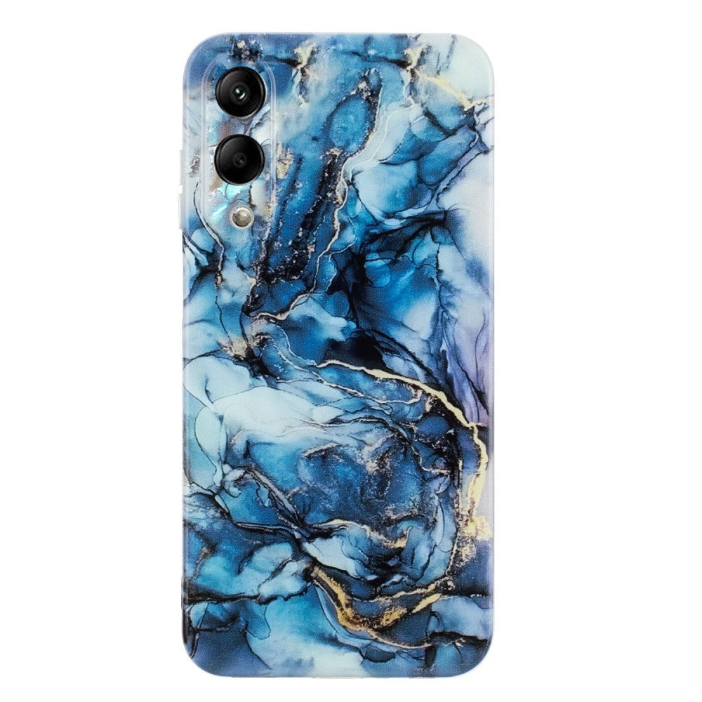 EIDERWOOD Samsung Galaxy S25 Edge Fleksibelt Plastik Cover m. Marmormønster - Blå
