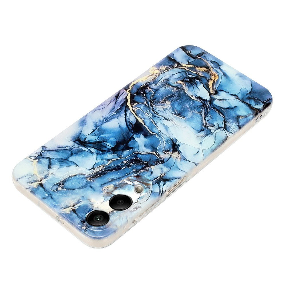 EIDERWOOD Samsung Galaxy S25 Edge Fleksibelt Plastik Cover m. Marmormønster - Blå