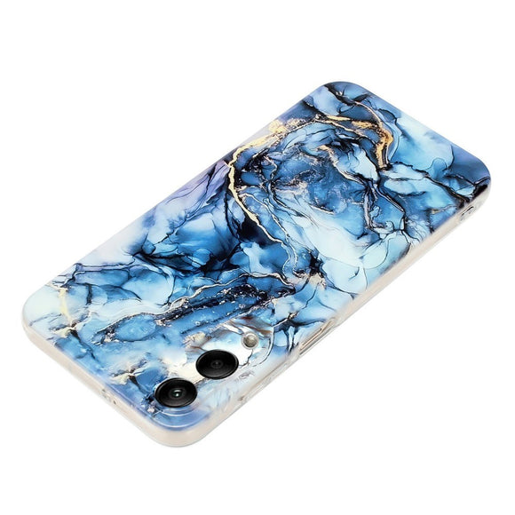 EIDERWOOD Samsung Galaxy S25 Edge Fleksibelt Plastik Cover m. Marmormønster - Blå