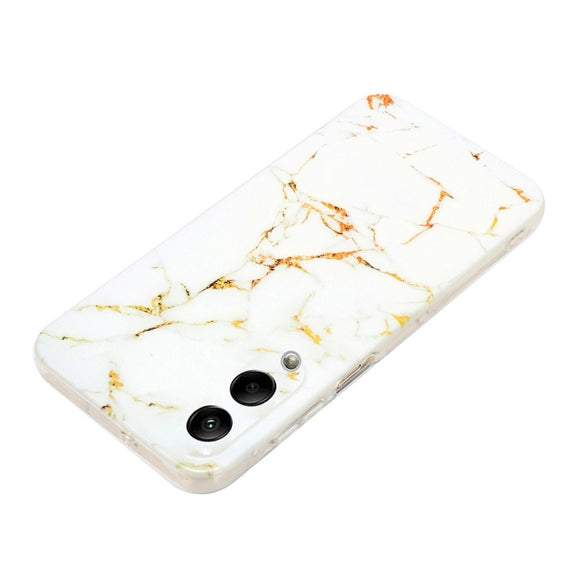 EIDERWOOD Samsung Galaxy S25 Edge Fleksibelt Plastik Cover m. Marmormønster - Hvid
