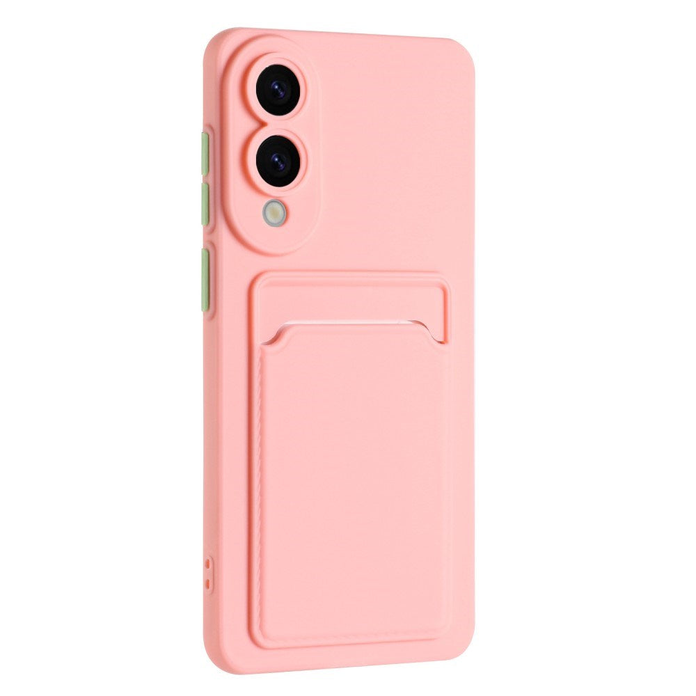 EIDERWOOD Samsung Galaxy S25 Edge Fleksibelt Plastik Cover m. Kortholder - Lyserød