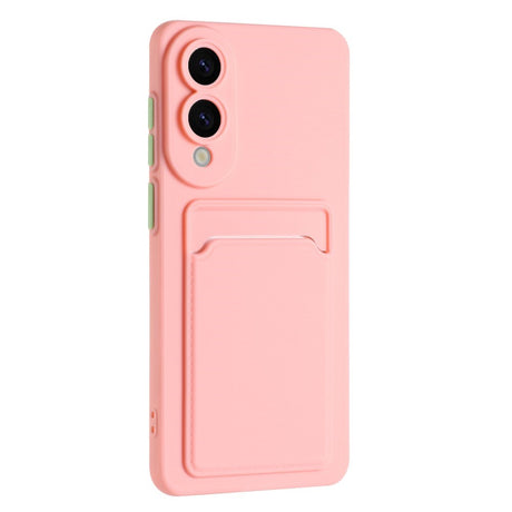 EIDERWOOD Samsung Galaxy S25 Edge Fleksibelt Plastik Cover m. Kortholder - Lyserød