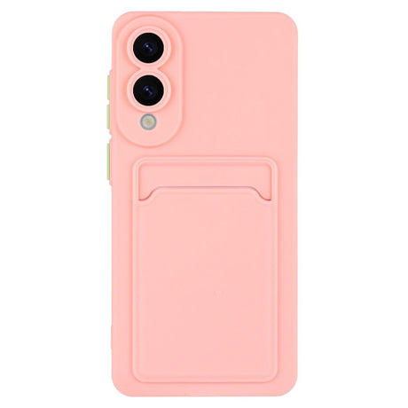 EIDERWOOD Samsung Galaxy S25 Edge Fleksibelt Plastik Cover m. Kortholder - Lyserød