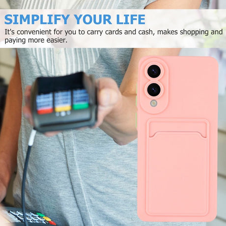 EIDERWOOD Samsung Galaxy S25 Edge Fleksibelt Plastik Cover m. Kortholder - Lyserød