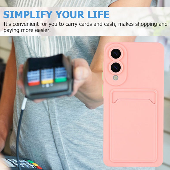 EIDERWOOD Samsung Galaxy S25 Edge Fleksibelt Plastik Cover m. Kortholder - Lyserød