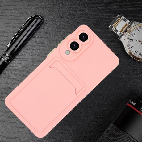 EIDERWOOD Samsung Galaxy S25 Edge Fleksibelt Plastik Cover m. Kortholder - Lyserød