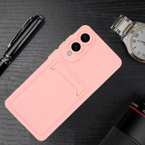 EIDERWOOD Samsung Galaxy S25 Edge Fleksibelt Plastik Cover m. Kortholder - Lyserød