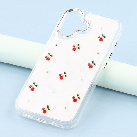 EIDERWOOD iPhone 16 Hybrid Cover m. 3D Kirsebær - Sølv