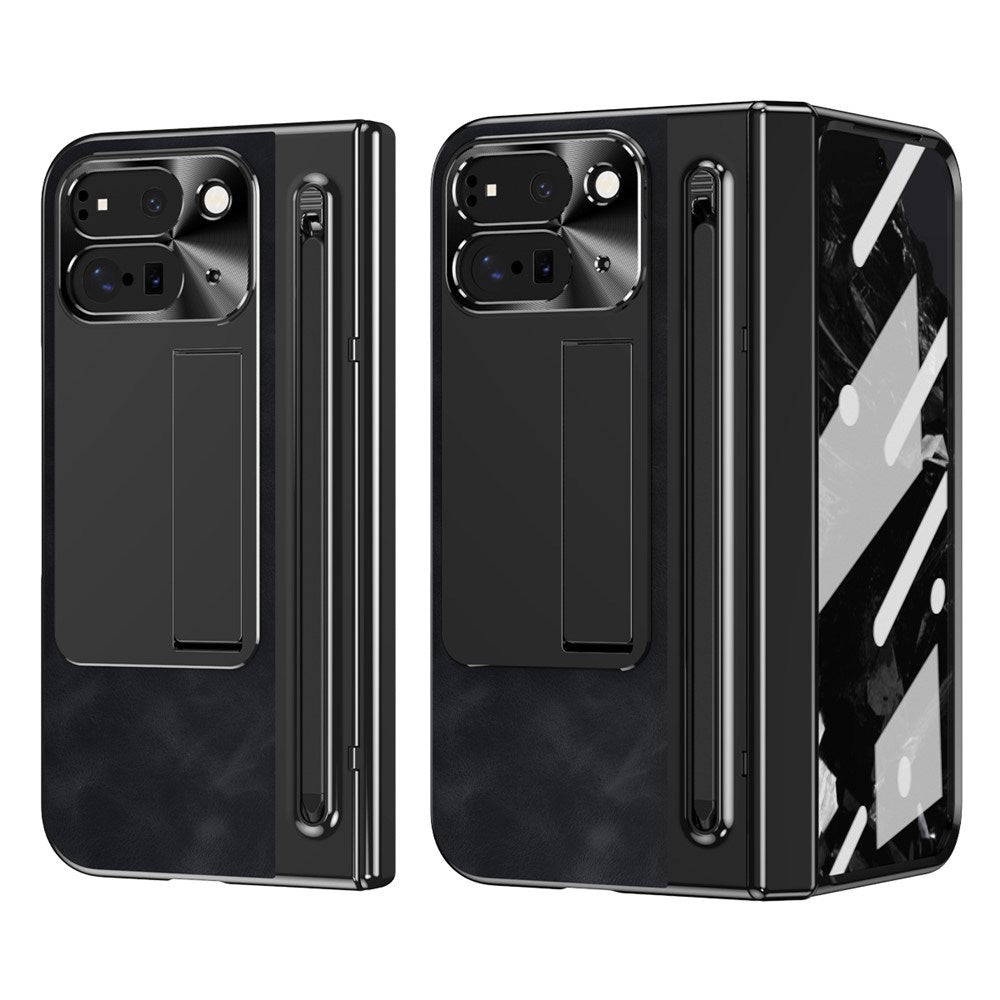 EIDERWOOD Google Pixel 10 Pro Fold Cover m. Kunstlæder Bagside - Kick Stand - Stylus Holder - Sort