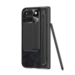 EIDERWOOD Google Pixel 10 Pro Fold Cover m. Kunstlæder Bagside - Kick Stand - Stylus Holder - Sort