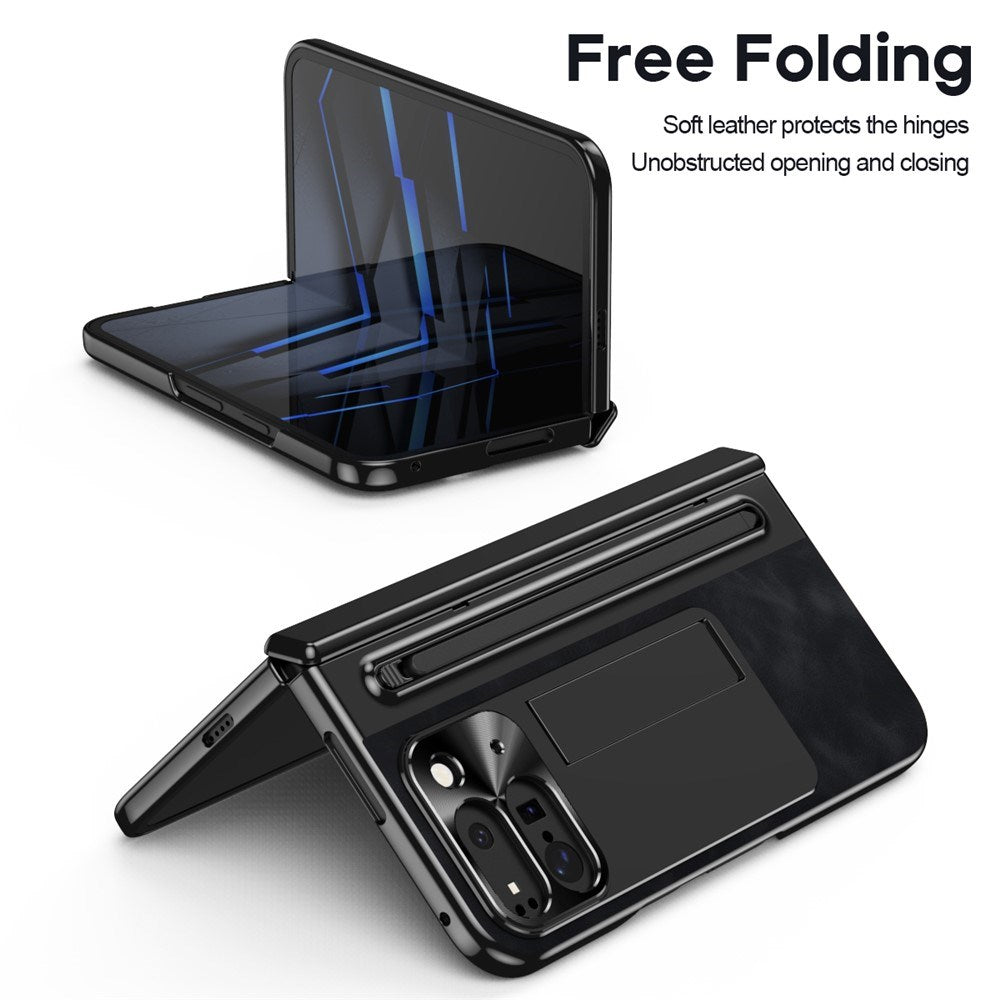 EIDERWOOD Google Pixel 10 Pro Fold Cover m. Kunstlæder Bagside - Kick Stand - Stylus Holder - Sort