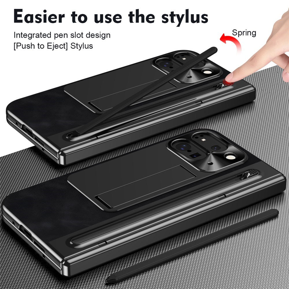 EIDERWOOD Google Pixel 10 Pro Fold Cover m. Kunstlæder Bagside - Kick Stand - Stylus Holder - Sort
