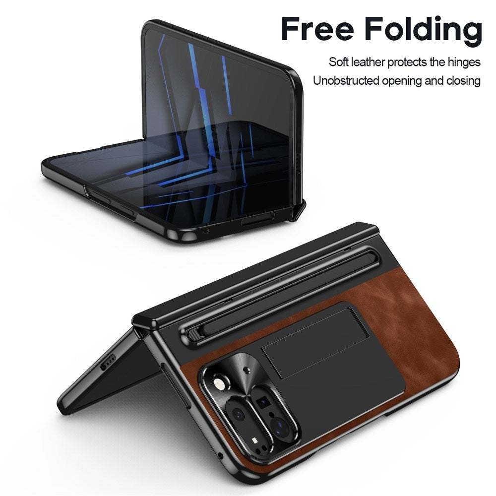 EIDERWOOD Google Pixel 10 Pro Fold Cover m. Kunstlæder Bagside - Kick Stand - Stylus Holder - Sort / Brun