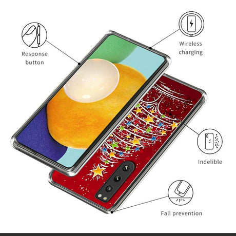 Sony Xperia 5 IV Fleksibelt Plast Jule Cover - Juletræ