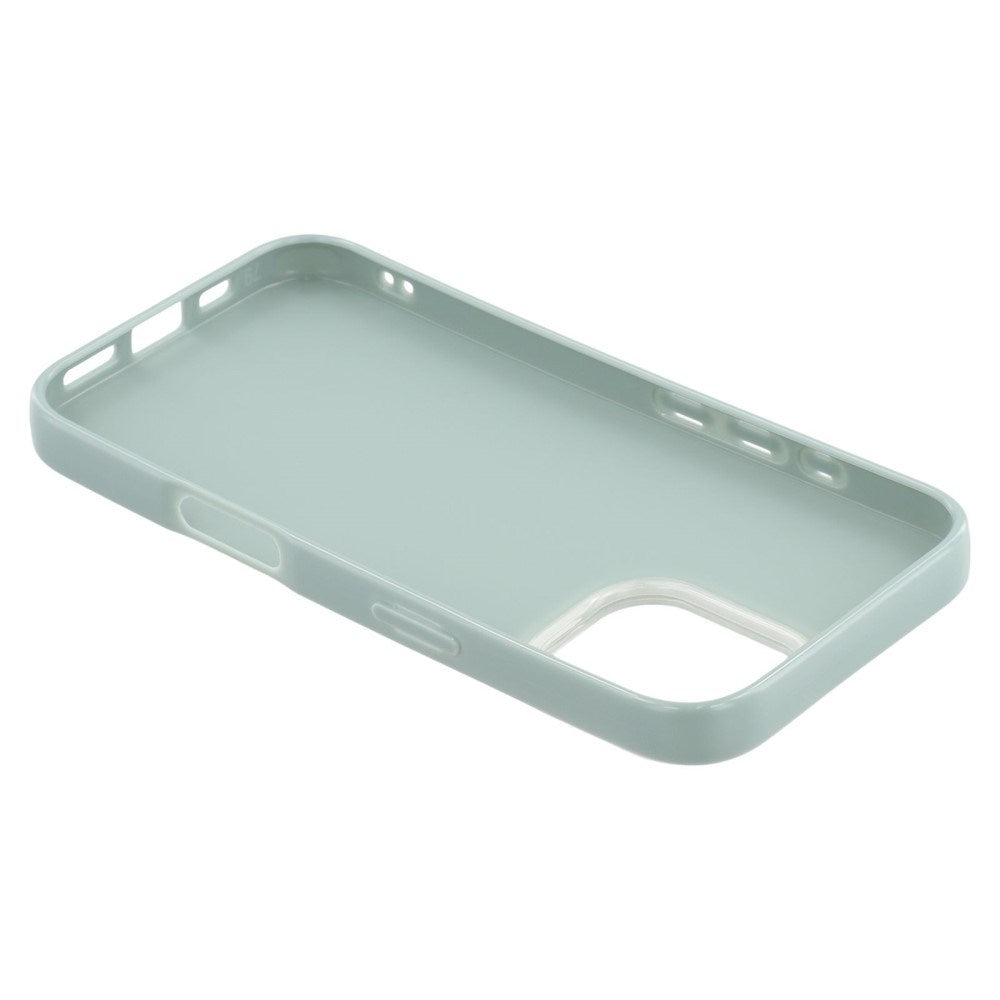 EIDERWOOD IPhone 16 Fleksibelt Plastik Cover m. Glimmer - Lysegrøn