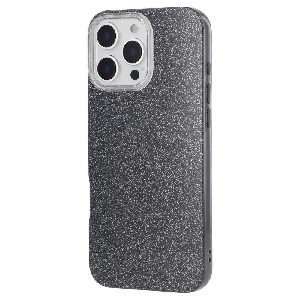 EIDERWOOD IPhone 16 Pro Fleksibelt Plastik Cover m. Glimmer - Sort
