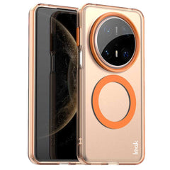 IMAK Huawei Mate 70 Pro+ / 70 Pro Hybrid Plast Cover - MagSafe Kompatibel - Gennemsigtig / Orange
