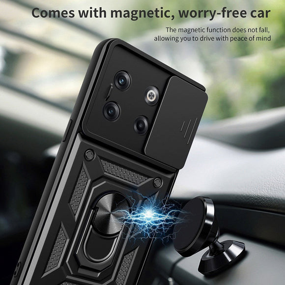 OnePlus 10T Håndværker Cover m. Magnetisk Kickstand & Cam Slider - Rød