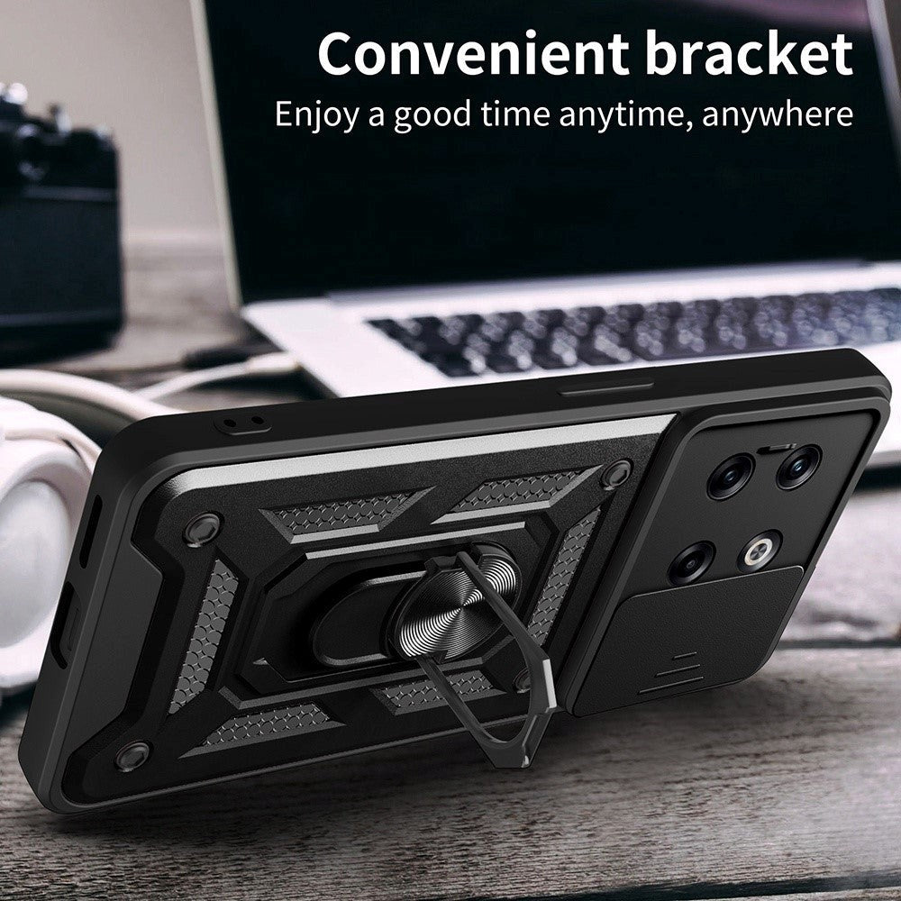 OnePlus 10T Håndværker Cover m. Magnetisk Kickstand & Cam Slider - Rød