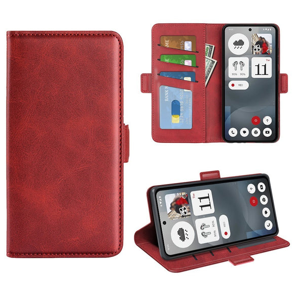 EIDERWOOD Nothing Phone (3a) Kunstlæder Flip Cover m. Pung & Ståfunktion - Rød