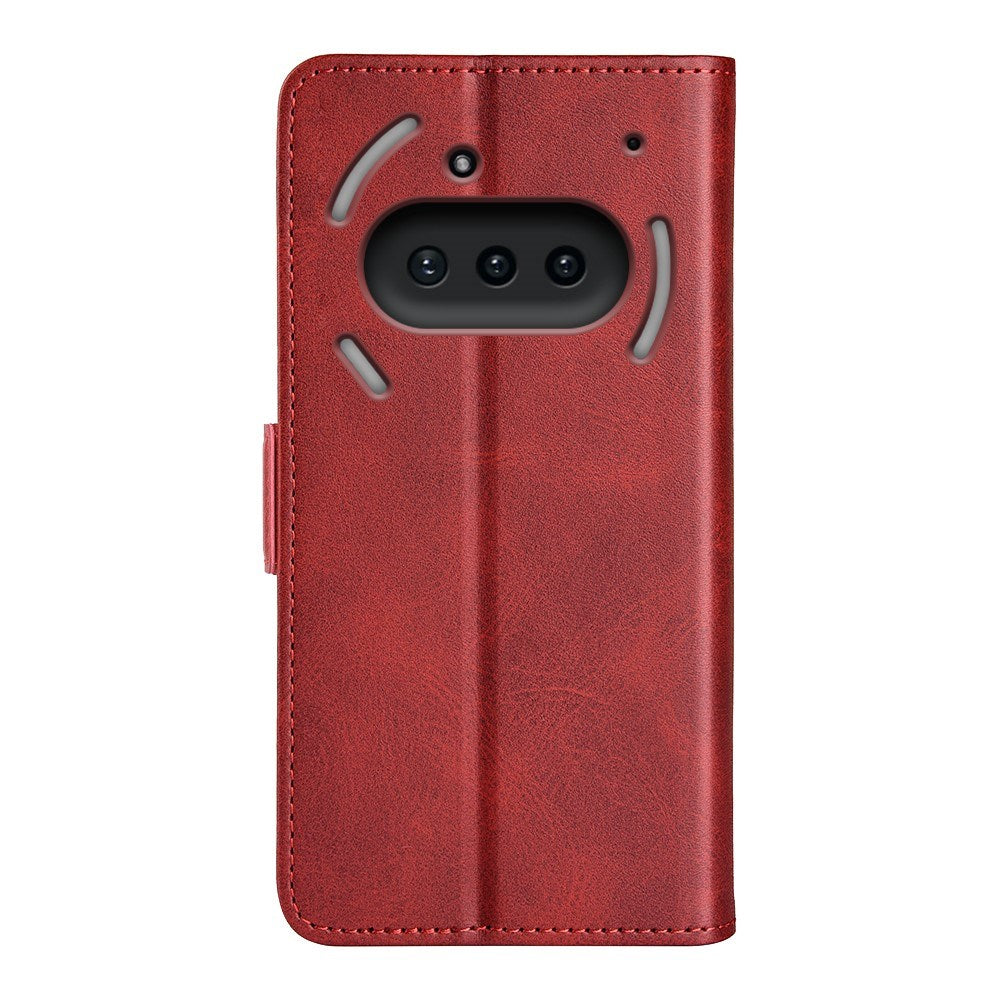EIDERWOOD Nothing Phone (3a) Kunstlæder Flip Cover m. Pung & Ståfunktion - Rød
