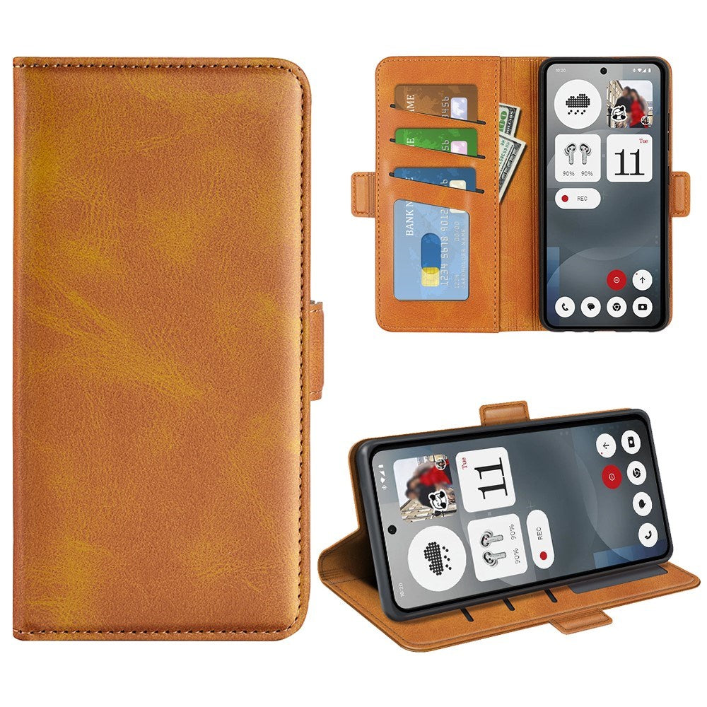 EIDERWOOD Nothing Phone (3a) Kunstlæder Flip Cover m. Pung & Ståfunktion - Lysebrun