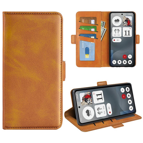 EIDERWOOD Nothing Phone (3a) Kunstlæder Flip Cover m. Pung & Ståfunktion - Lysebrun