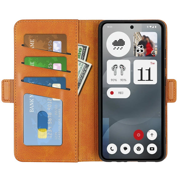 EIDERWOOD Nothing Phone (3a) Kunstlæder Flip Cover m. Pung & Ståfunktion - Lysebrun