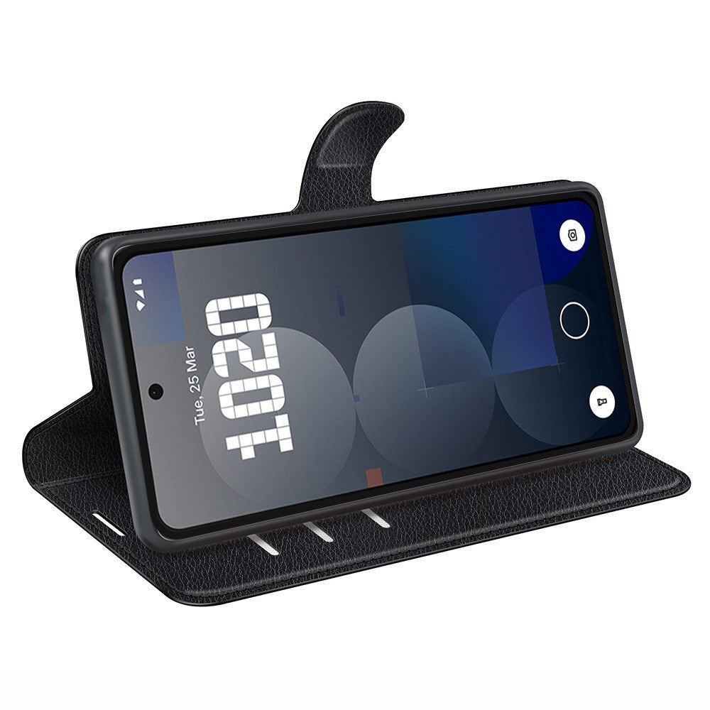 EIDERWOOD Nothing Phone (3a) Pro Kunstlæder Flip Cover m. Kortholder & Ståfunktion - Sort