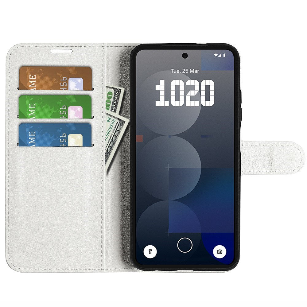EIDERWOOD Nothing Phone (3a) Pro Kunstlæder Flip Cover m. Kortholder & Ståfunktion - Hvid